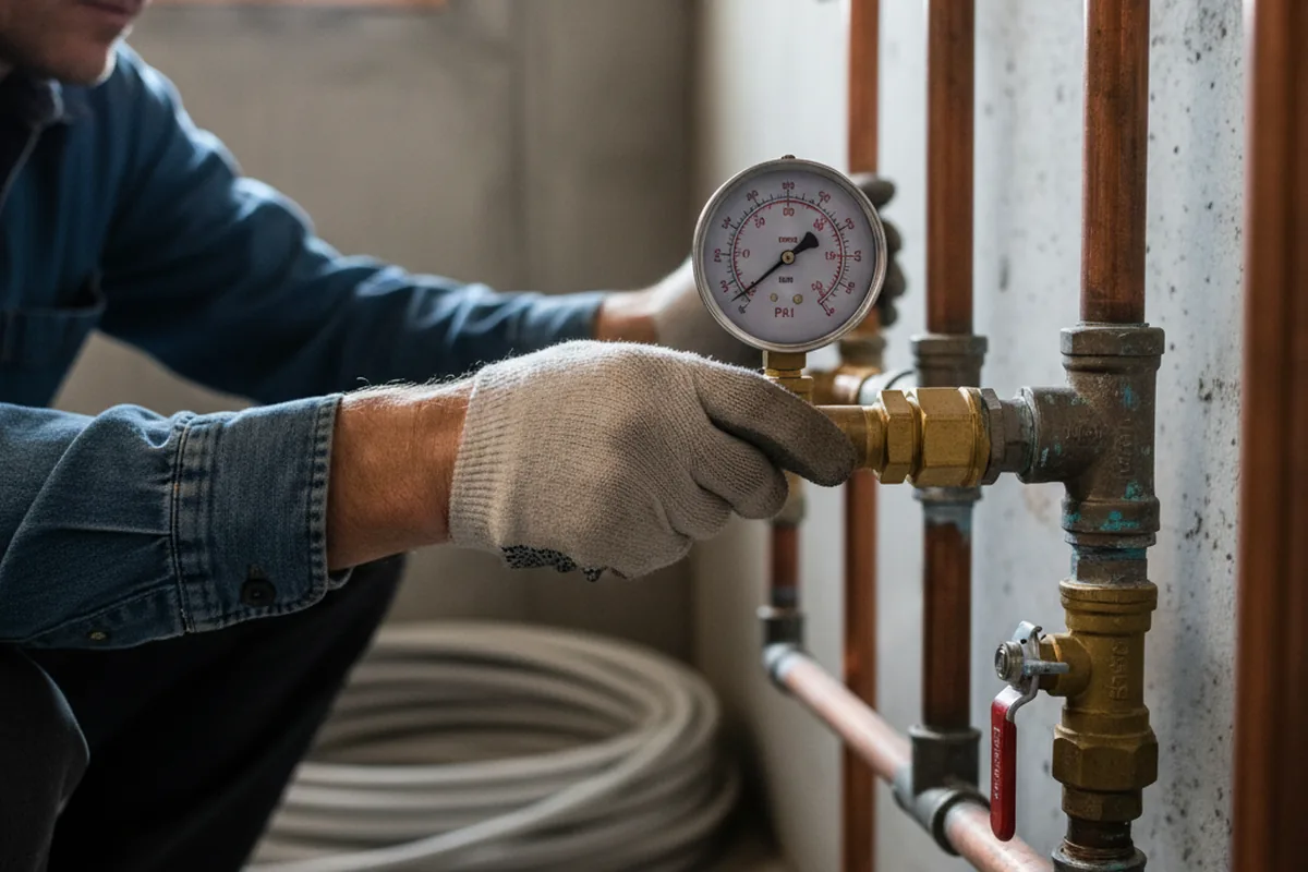 Pressure testing a repaired line during Water Line Repair in Cromona