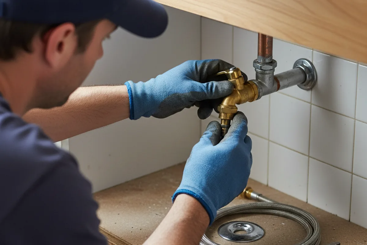 Shutoff valve and fitting work during Emergency Plumbing in Cromona